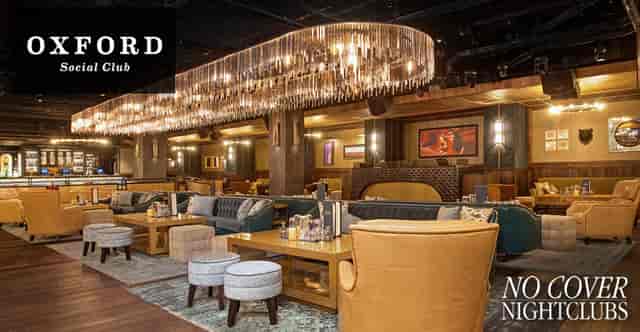 VIP booths in Oxford Social Club with elegant lighting for upscale events.