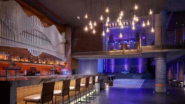 VIP section at Music Box San Diego with stylish bar, ideal for events and performances.