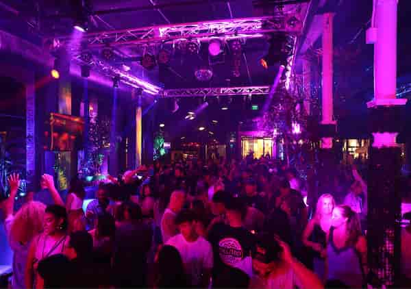 VYBZ Kitchen & Lounge event space with vibrant lighting, perfect for parties and gatherings.