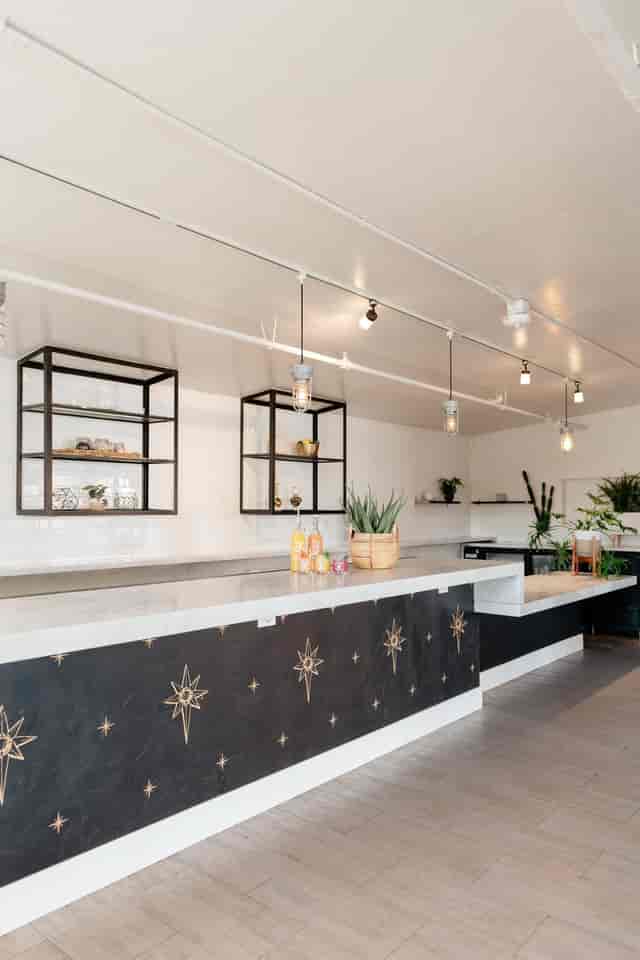 Modern bar area in JULEP Venue, ideal for networking and social events.