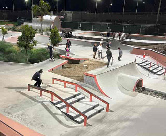 Vibrant skate park at Linda Vista Recreation Center for youth events and gatherings.