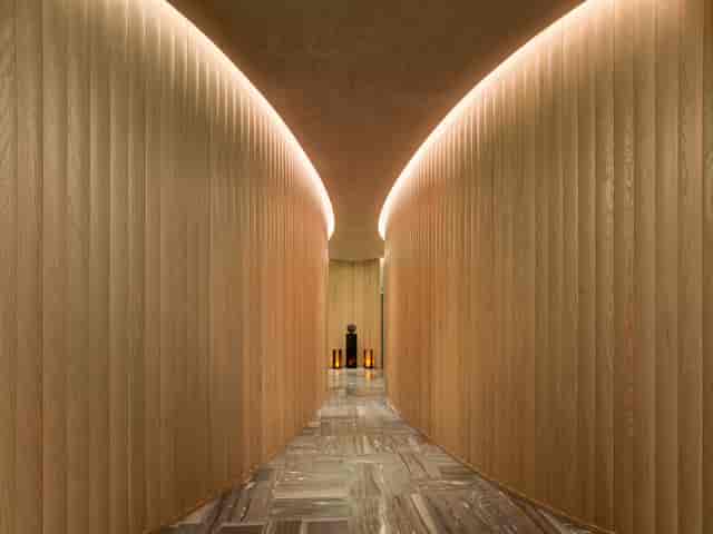 Sleek corridor at Fairmont Century Plaza, ideal for elegant events and gatherings.