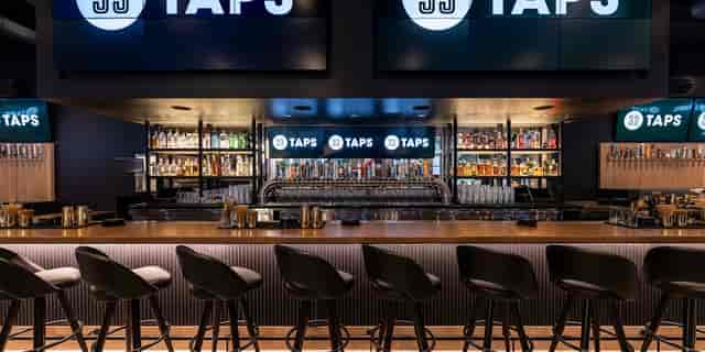 Sleek bar setup in Downtown LA, ideal for networking events and social gatherings.