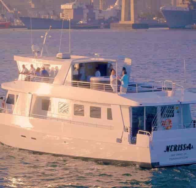 Sleek Nerissa Yacht for upscale events and corporate meetings on serene waters.