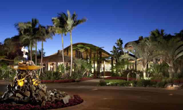 "Sunset I & II Room entrance, illuminated venue for corporate events and celebrations."