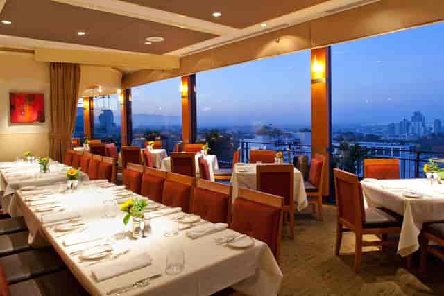 Elegant dining space at Mister A's Restaurant, ideal for corporate events and private gatherings.