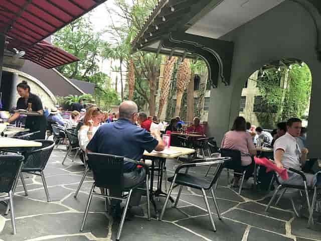 Vibrant outdoor dining area at Top of the Market, perfect for networking events.