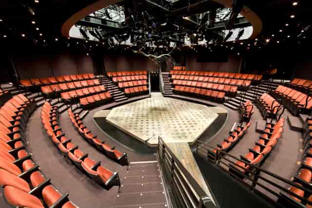 Conrad Prebys Theatre Center with tiered seating for immersive corporate events and showcases.