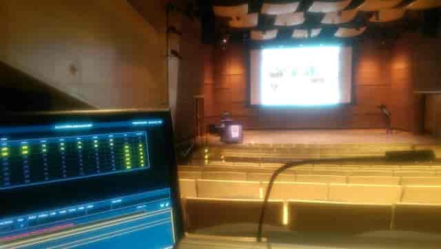 Westerbeck Recital Hall auditorium with tiered seating for engaging concerts and events.
