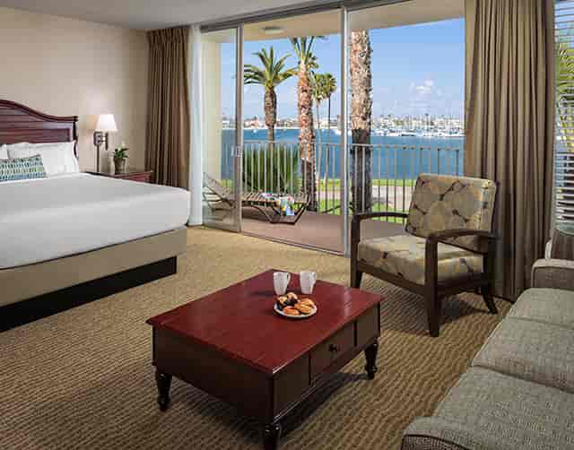 Ventana Room at Bahia Resort Hotel with waterfront view, ideal for meetings and retreats.