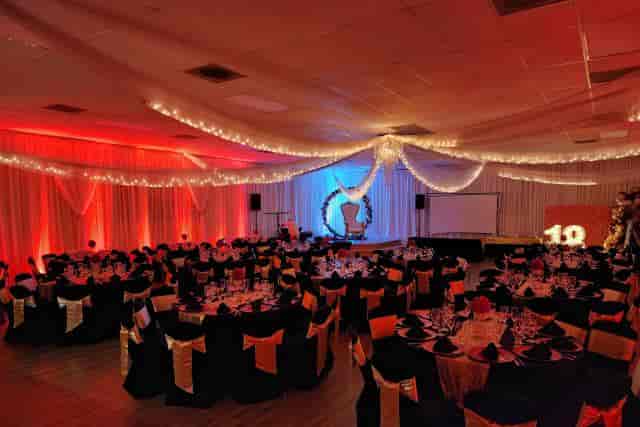 Grand Ballroom at La Habra Community Center, elegant decor for weddings and events.