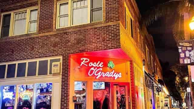 Vibrant Rosie O'Grady's patio, ideal for casual gatherings and themed events.