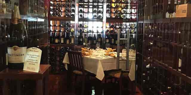 Intimate wine room at Solare Ristorante for private events and corporate dinners.