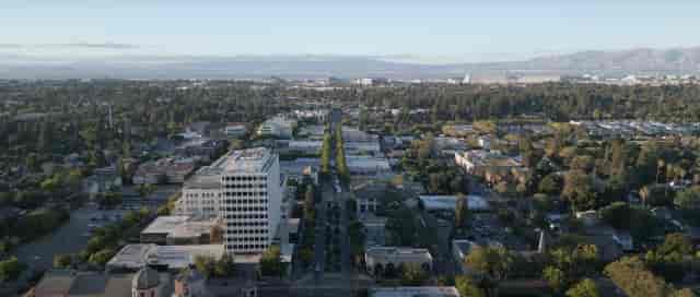 Vibrant urban landscape for outdoor gatherings at Mountain View Social Events.