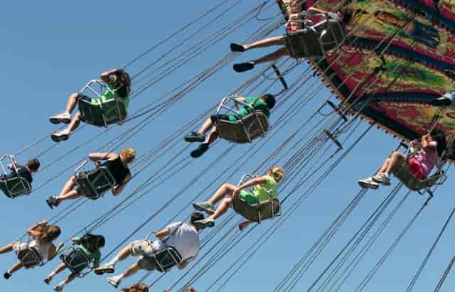 Pepper Steak Hall swing ride at Santa Clara County Fairgrounds, perfect for team-building events.