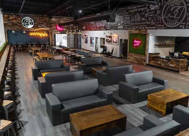 Paddock Lounge at K1 Speed San Diego, modern event space for workshops and gatherings.