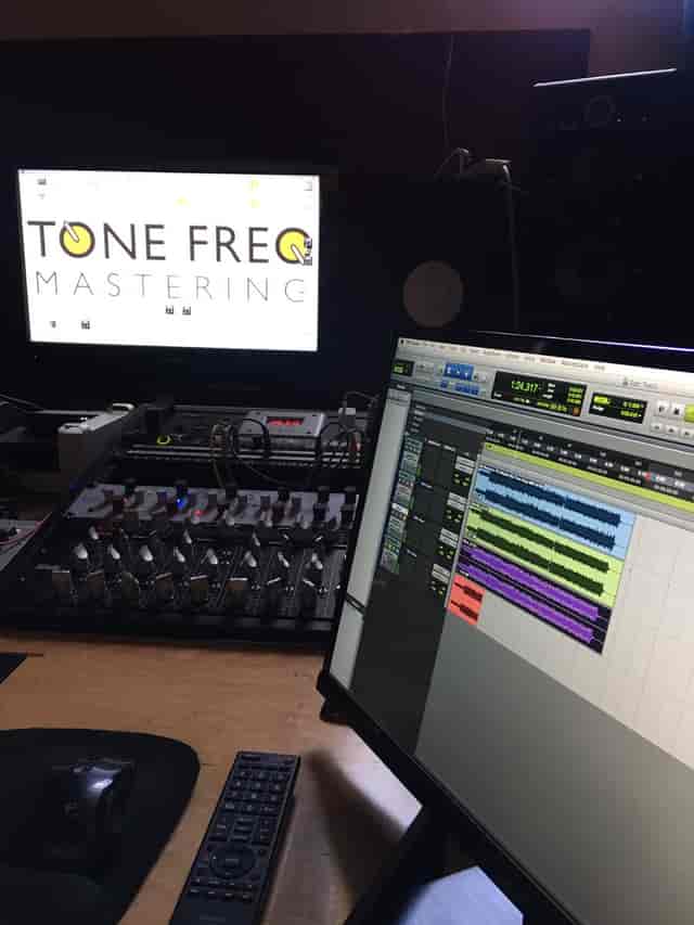 Professional audio mastering setup in Studio B for high-quality sound events.