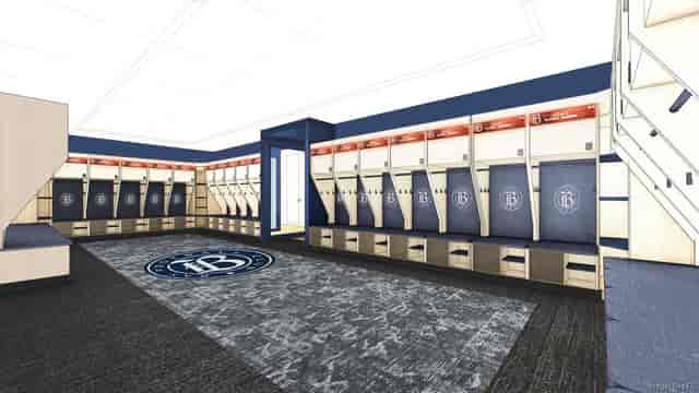 Modern locker room at The Practice Place San Jose, ideal for team events and meetings.