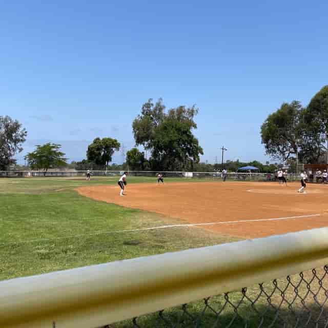 Softball field at Park de la Cruz Gymnasium, ideal for team-building events and outings.