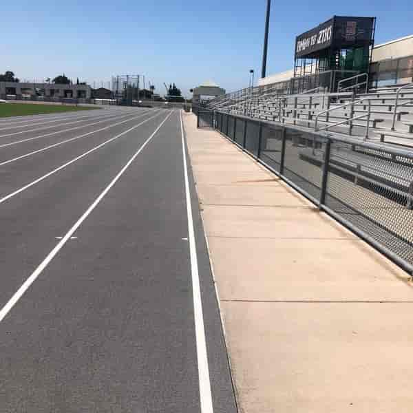 Soccer field at SDSU Sports Deck with bleachers, perfect for athletic events and competitions.