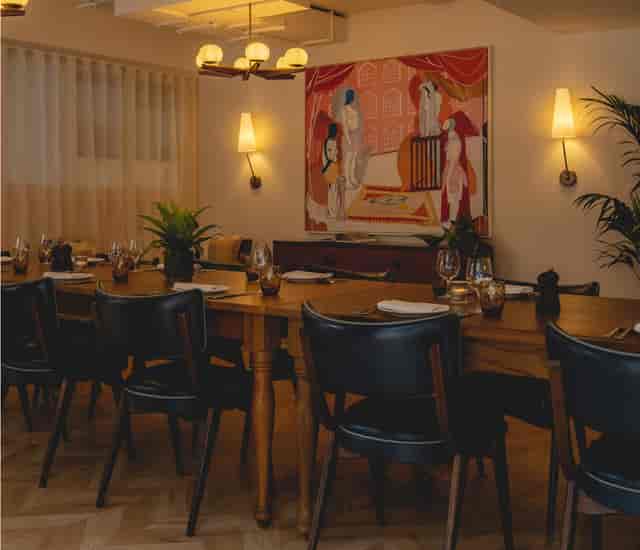 Private dining room at Cecconi's Shoreditch, ideal for intimate meetings and events.