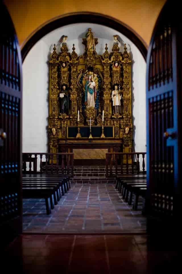 Ornate altar in Saint Francis Chapel, ideal for weddings and spiritual events.