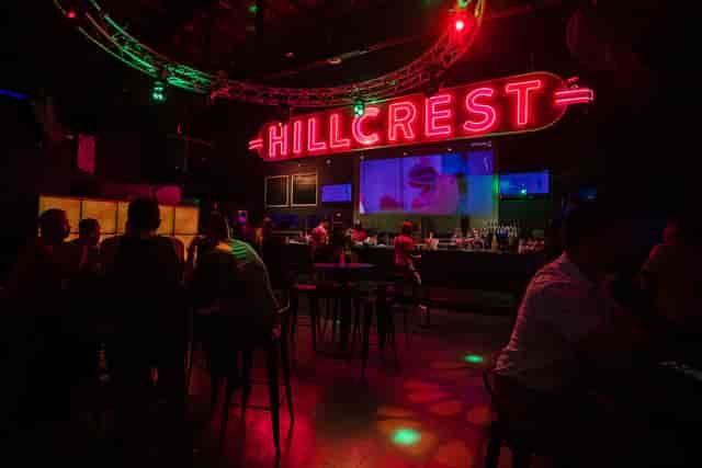Main Dance Floor at Rich's San Diego with "HILLCREST" neon sign, perfect for events.
