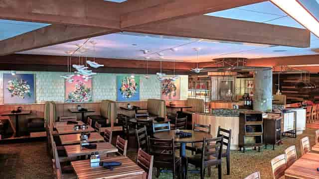 Mezzanine at The Farmers Union: warm wood tones, ideal for intimate gatherings and events.
