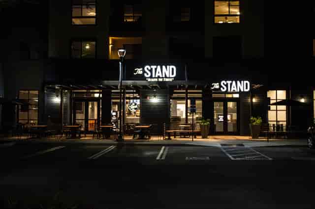 Modern bar area at The Stand, Calabasas - ideal for networking and social events.
