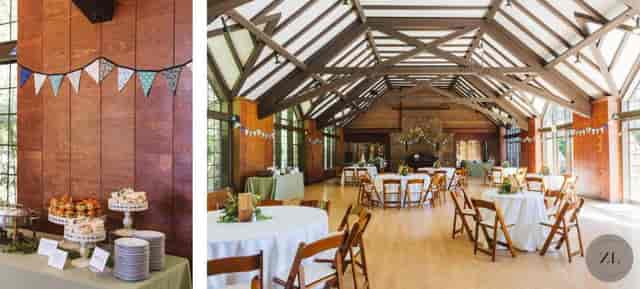 Brazilian Room event space with high ceilings, perfect for weddings and corporate gatherings.