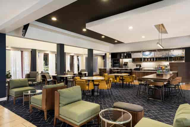 Modern meeting room with comfortable seating at SpringHill Suites San Jose Airport.