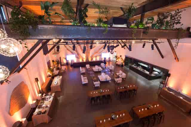 Mezzanine at The Pearl: versatile event space with warm lighting for corporate events.