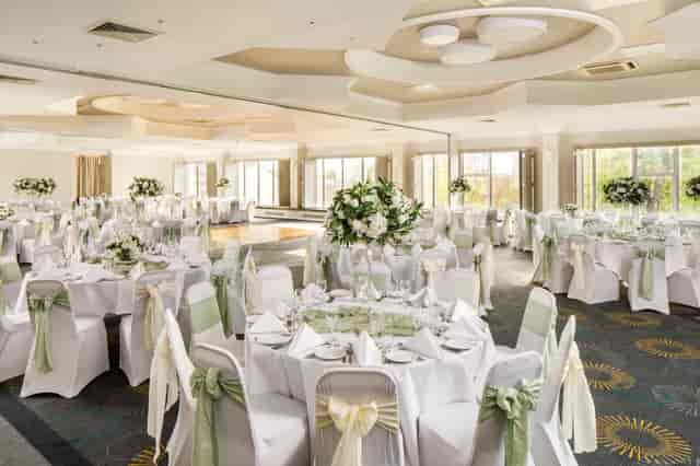 Elegant County Suite at Mercure Bedford for weddings and formal events, featuring floral decor.