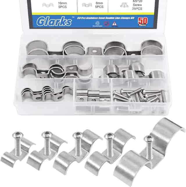 Metal clips and fasteners for event setup and organization in The W8ful Eight.