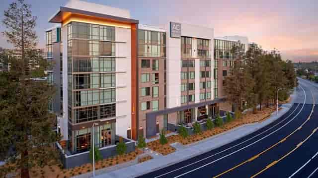 Modern AC Lounge exterior at AC Hotel San Jose, ideal for corporate events and meetings.