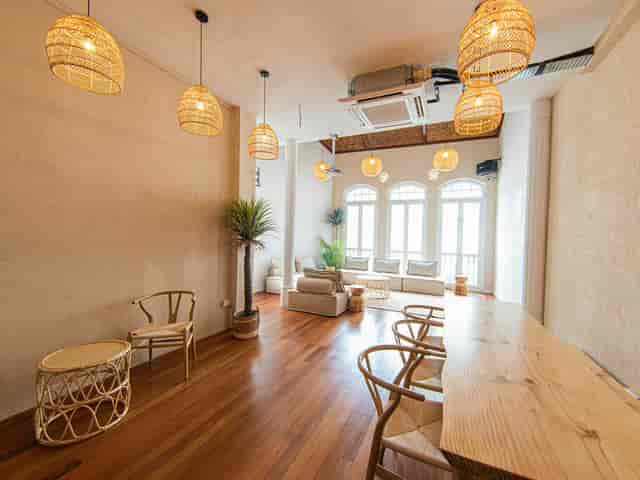 Bright meeting space at Norris House, Farrer Park for workshops and gatherings.