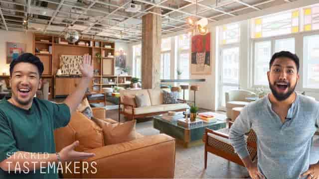 Modern podcast room with natural light, perfect for creative meetings and networking.