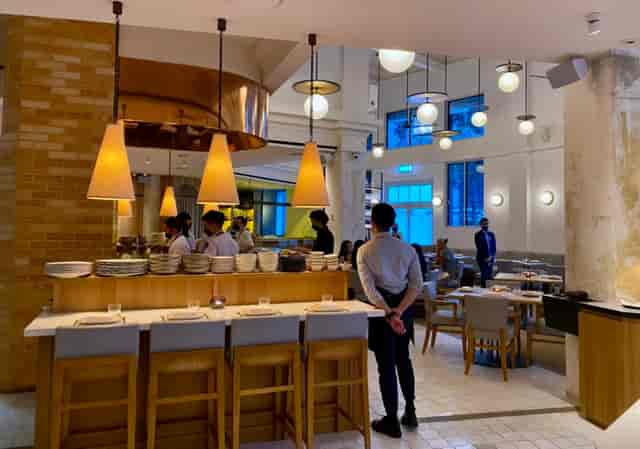Modern Rosemead restaurant with warm lighting, perfect for events and gatherings.