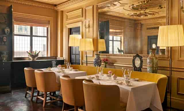 Elegant dining space in Hotel Cafe Royal, perfect for upscale events and private dinners.