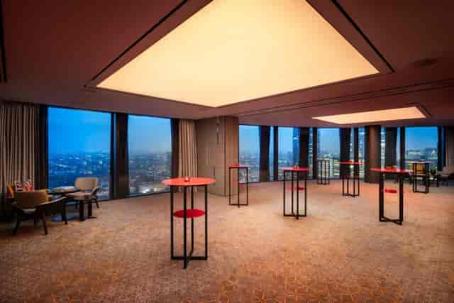 Hoxton modern event space, city views, cocktail reception, networking