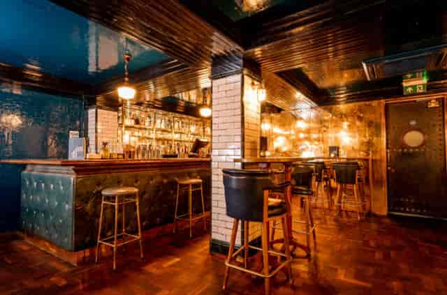 Stylish bar venue in Hawksmoor Spitalfields for intimate gatherings and cocktail parties.