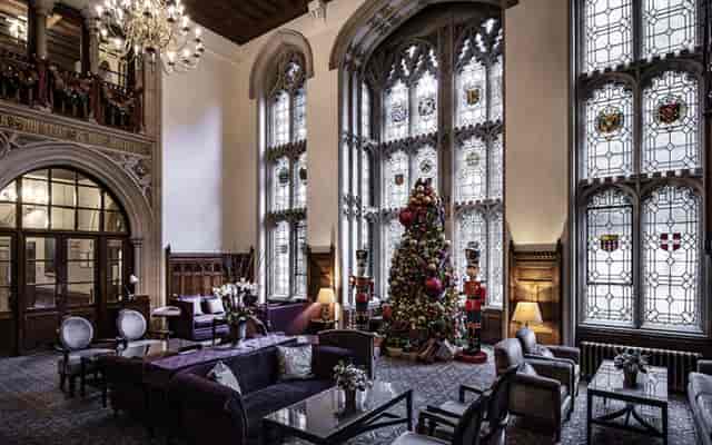 Gibson Room at Nuffield Priory with elegant decor, perfect for Christmas events and gatherings.