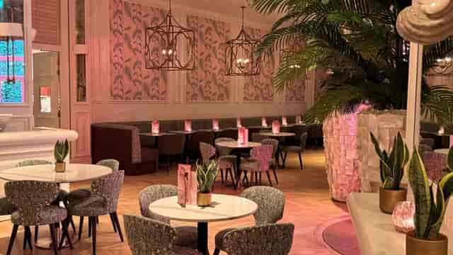Elegant event space with soft lighting, ideal for intimate gatherings and networking.