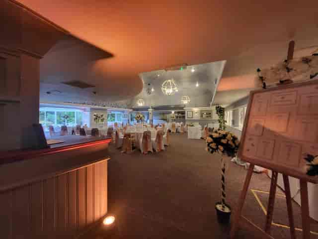 Elegant event space at The Potters Heron Hotel, perfect for weddings and gatherings.