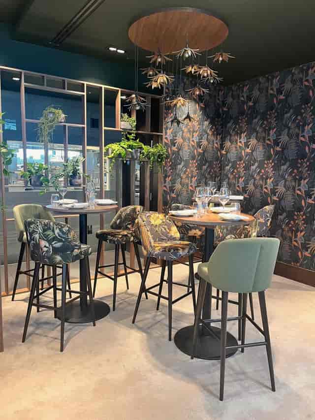 Fenchurch Restaurant in Sky Garden, London: elegant dining area for networking events.