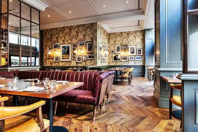 Chic restaurant interior at The Ritz-Carlton, Budapest, perfect for events and gatherings.