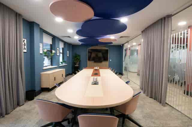 Modern conference room in Millennium Suite, Wizu Workspace, ideal for meetings and events.