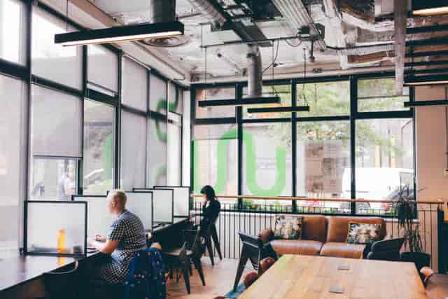 Modern open workspace in Fulham, ideal for collaborative meetings and networking events.