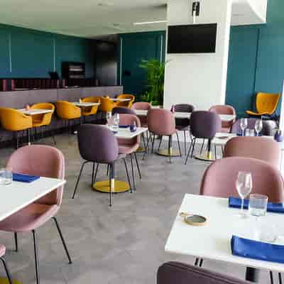 Modern dining space at Lord's Cricket Ground, ideal for upscale events and meetings.