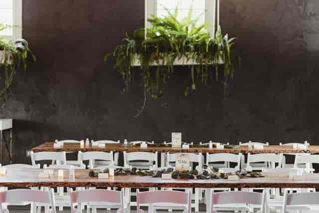 Elegant dining setup in Greenhouse at FruitCraft for corporate and social events.
